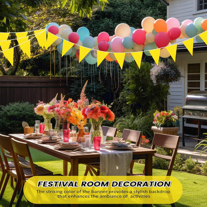 Hahafelt 100 Feet Pennant Banners Flags 75 Solid String Triangle Flags for Grand Opening, Carnival Theme Birthday Party Decoration Outdoor Events Classroom Decoration(Pink)