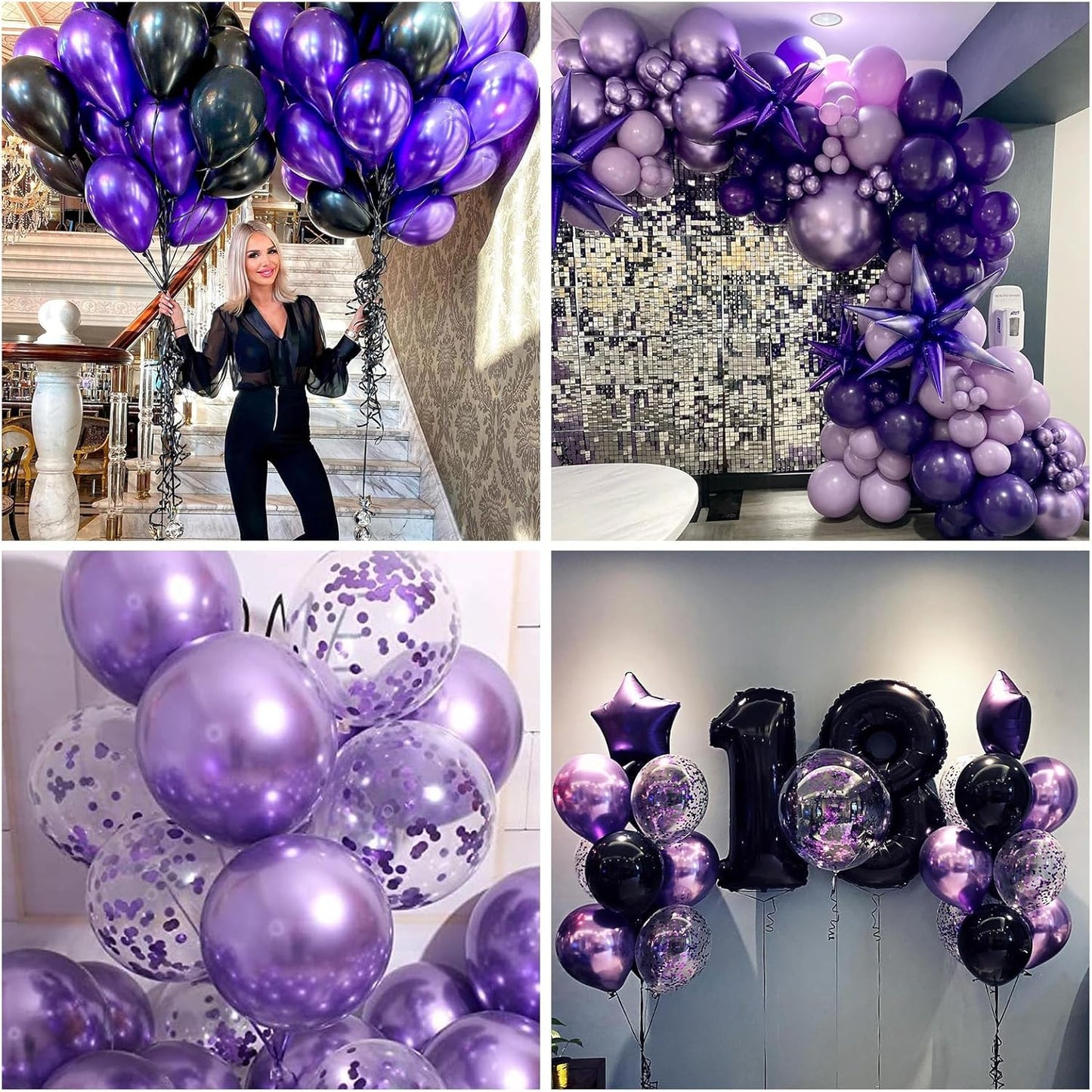 60 Pcs Blue and Silver Balloons, Navy Royal Blue Silver Party Balloons with Metallic Confetti Helium Latex Balloons for Birthday Baby Showers Fathers Day 2025 Graduation Decoration