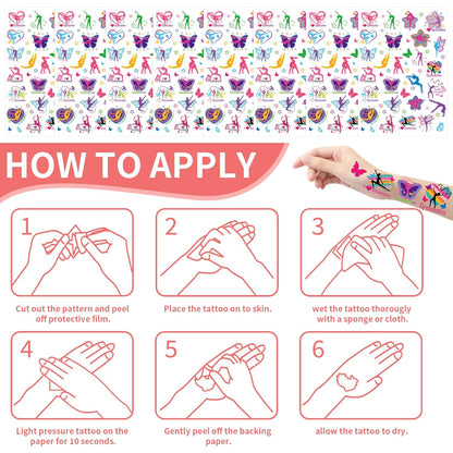 Gymnastic Temporary Tattoos Stickers - 200+ Sport Tattoo for Birthday Party Decorations, Dance Favors Supplies for Girls Boys, School Class Prize(8 Sheets)