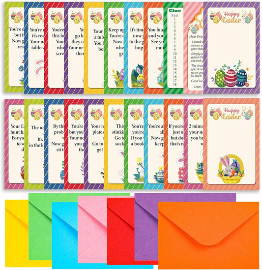 BEUFSE Indoor Easter Scavenger Hunt Cards with Envelopes, Easter Egg Hunt, Indoor Scavenger Hunt Games, Easter Bunny, Easter Party Activities, Indoor Easter Party Games-fhjxbk001