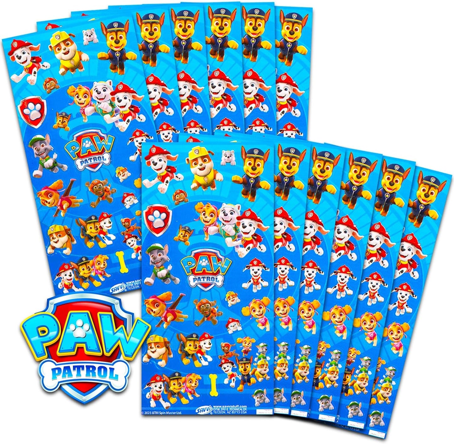 Nickelodeon Paw Patrol Party Favors for Boys & Girls Bundle ~ 12 Pack Paw Patrol Sticker Sheets for Kids Birthday Party Goodie Bags | Paw Patrol Party Supplies