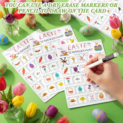 Hoolerry 30 Pcs Nature Scavenger Hunt for Kids Road Trip Game Car Spring Summer Easter Scavenger Hunt Cards Travel Activities Camping Games Outdoor Indoor Seek Activity for Kids Adults(Nature)