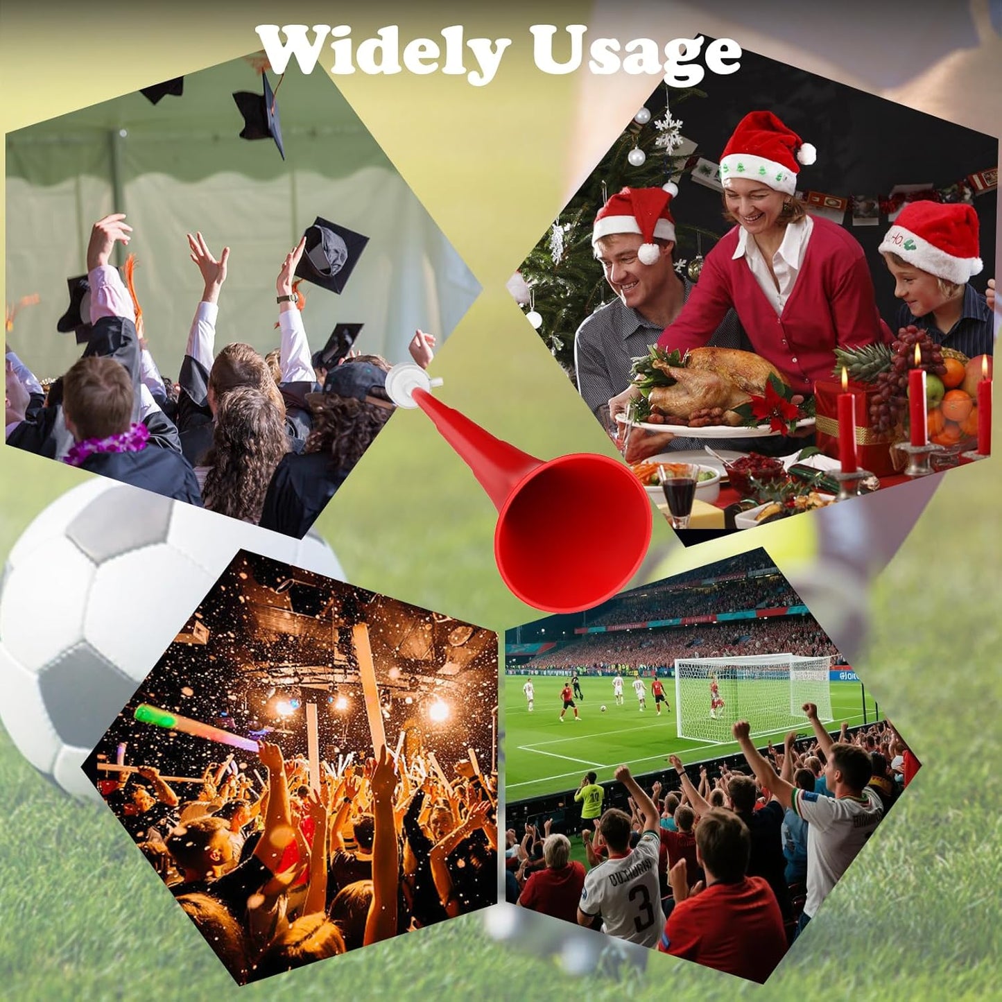 Collapsible Stadium Horn 24 Inch Vuvuzela Noise Makers Plastic Cheering Trumpet Blow Horns Noisemakers for Sporting Events Football Games School Sports Party Supplies Favors Accessories