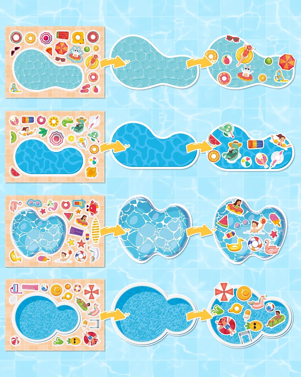 Aowplc 36 Pcs Make-A-Face Sticker Sheets Kids Party Favors Mix and Match Stickers with Dinosaurs, Mermaids, Unicorns, Horses, Farm & Sea Animals for Parties, Birthdays, Classroom Activities & Crafts