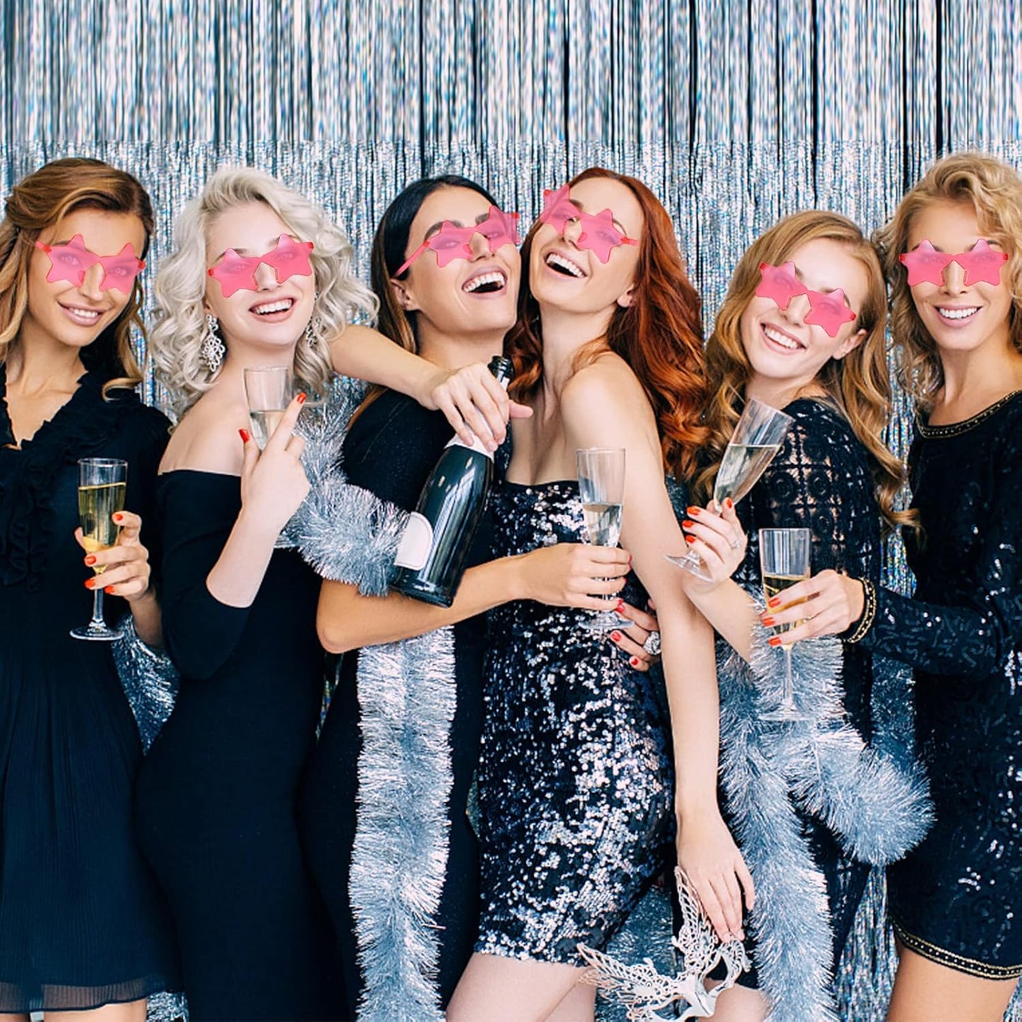 LIULIUBTY Star Shaped Sunglasses, Heart Sunglasses for Bachelorette Party, Colorful Party Favors
