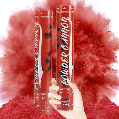 Red Powder Cannon Poppers, WERISE Party Biodegradable Smoke Poppers Cannon 12 Inch Powder Poppers for Birthday Party Valentines Day and Graduation 2 Pack