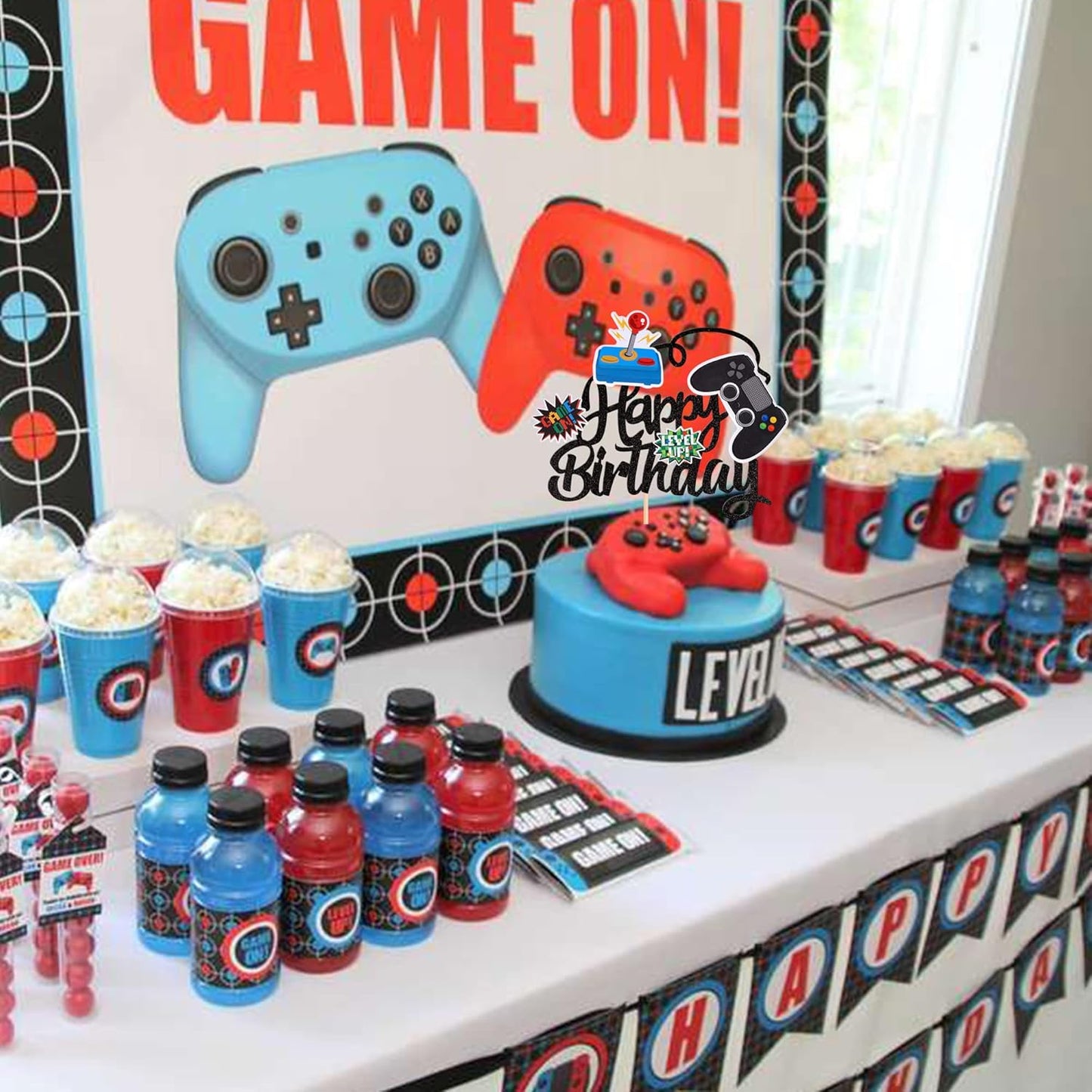 36 PCS Video Game Cupcake Toppers Assembled Game On Controllers Cupcake Picks GamePad Cake Decorations for Game Theme Baby Shower Kids Boys Girls Birthday Anniversary Party Decorations Supplies