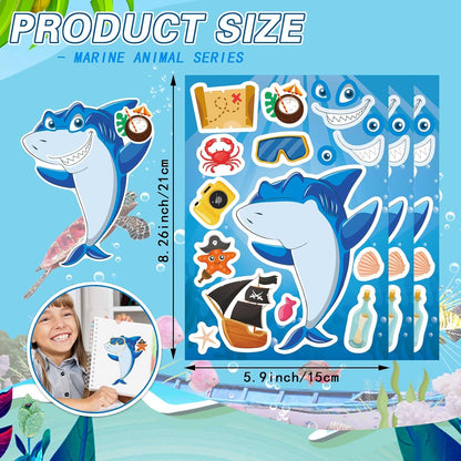 24 Sheets Make-a-face Cupcake Stickers Make Your Own Dessert Stickers Mix and Match Sweets and Fruit Treats Party Favor Supplies for Kids Ice Cream Sticker Games Birthday DIY Art Crafts