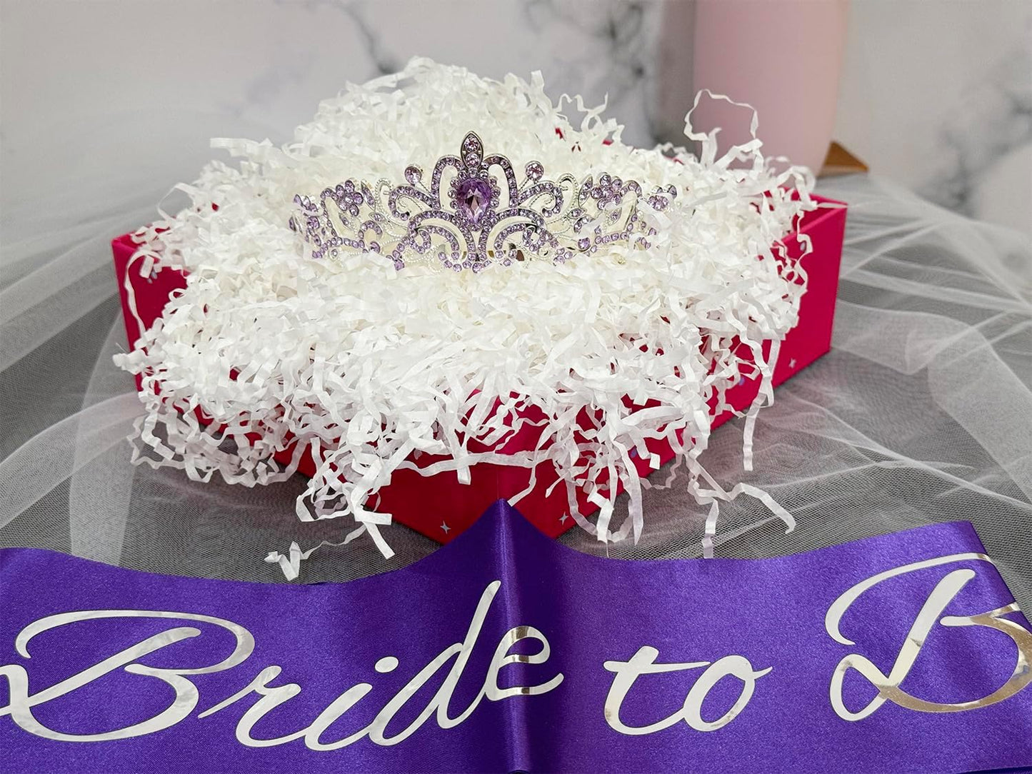 JETKONG 3 Pcs Bachelorette Party Decorations Bridal Shower Crown, Bride to Be Sash&Veil for Women Bachelorette Party Gifts, Bachelorette Party Supplies, Gifts, Favors (Rose Gold)