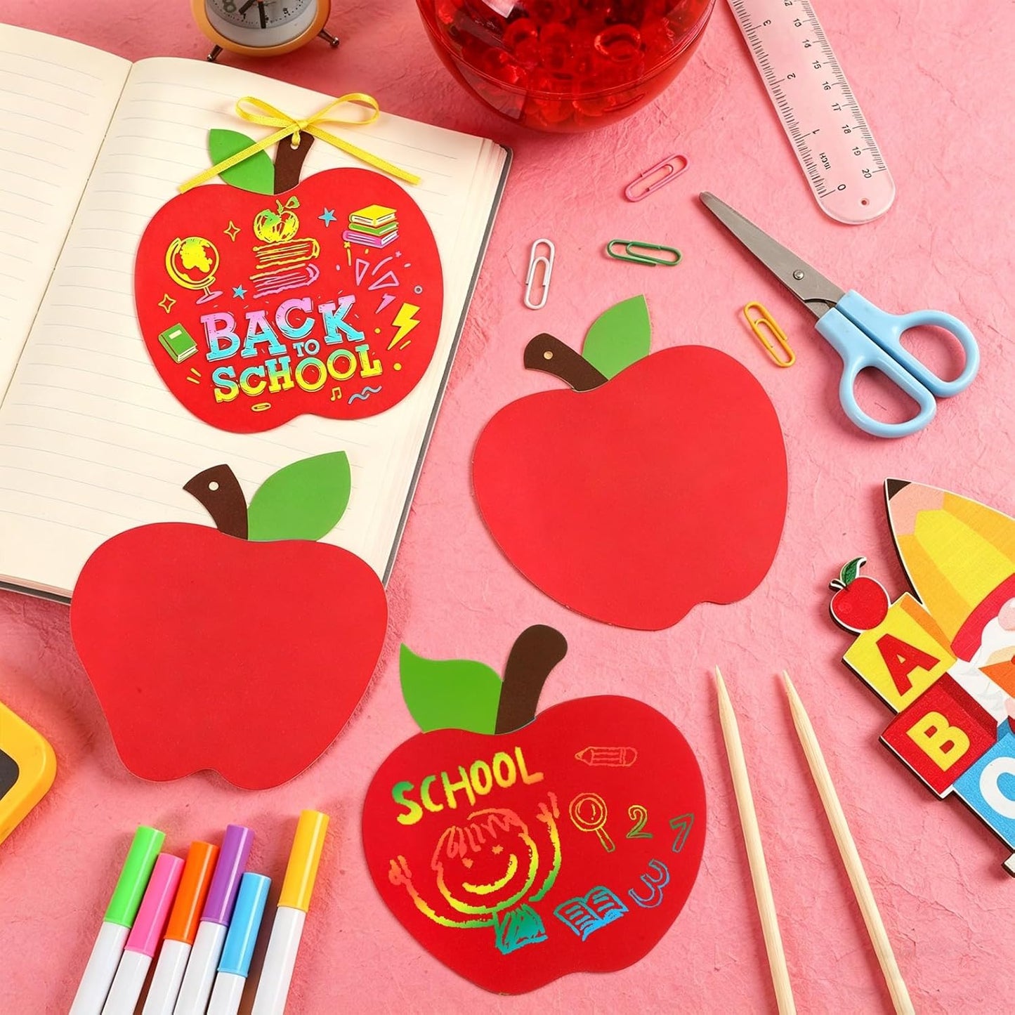 JULMELON 36 PCS Ocean Crafts, Rainbow Scratch Art Under The Sea Party Favors DIY Magic Color Summer Ocean Animals Scratch Cards for Summer Party Favors School Activities