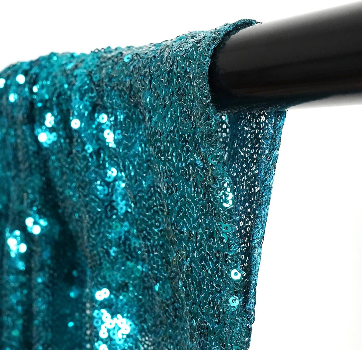 Poise3EHome Black Sequin Backdrop Curtains, 2 Panels 2FTx8FT Glitter Photo Booth Backdrop for Halloween Birthday Bachelorette Wednesday Twilight Party Decorations