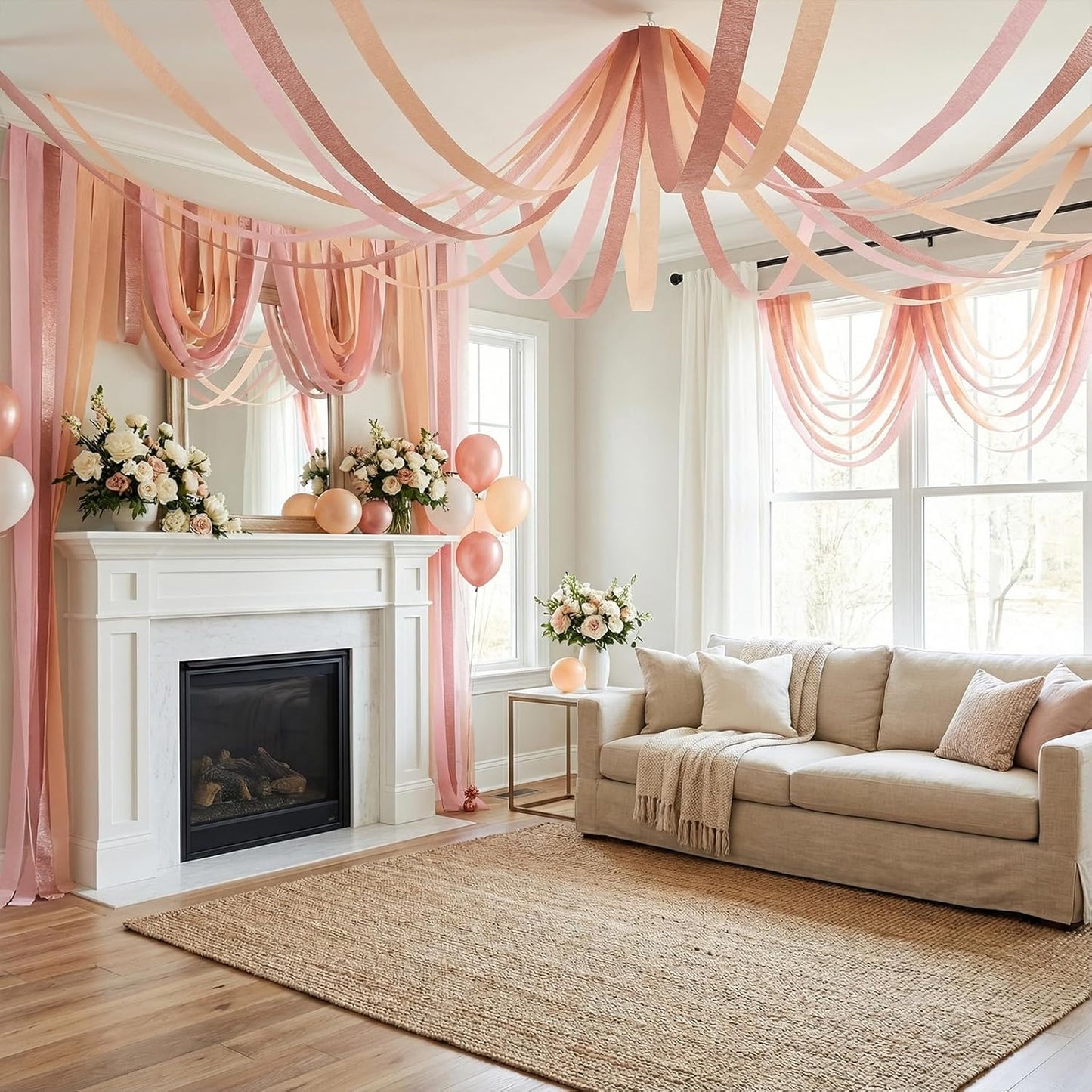 Pastel Crepe Paper Streamers 9 Rolls 738ft,Fancy Streamers Party Decorations for Birthday Mother's Day Wedding Holiday Decorations DIY Gift Wrapping, 1.77 Inch x 82 Ft/Roll