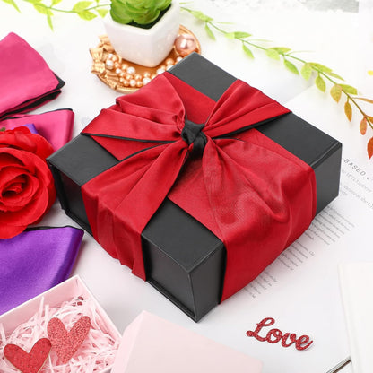 Coume 10 Pcs Satin Eye Mask Blindfold, 150 Cm/ 59 Inch Silk Blindfolds Sleeping Face Cover Blindfold Tie for Party Games, Black Rose Red Purple Pink