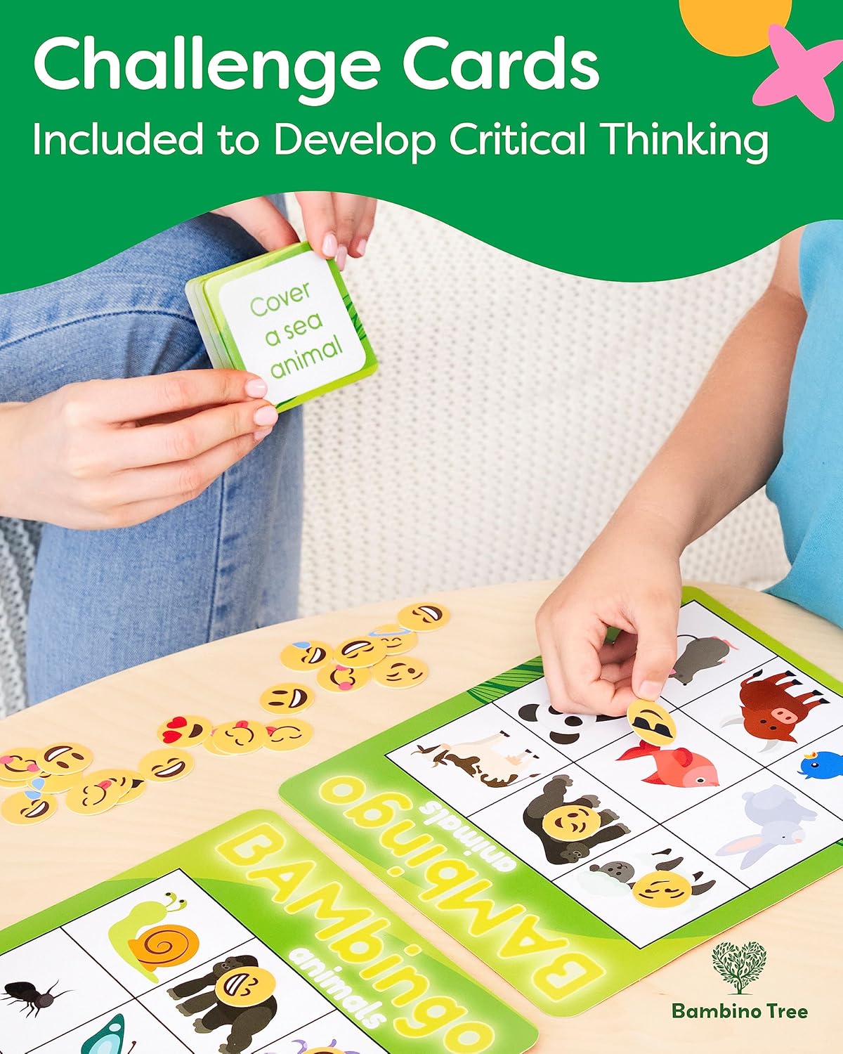 THE BAMBINO TREE Sight Word Bingo Game Level 1 and 2 - Educational Games for Kids - Learn to Read Vocabulary for Kindergarten 1st Grade - Dolch's Fry's Words Lists
