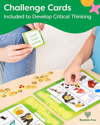 THE BAMBINO TREE Sight Word Bingo Game Level 1 and 2 - Educational Games for Kids - Learn to Read Vocabulary for Kindergarten 1st Grade - Dolch's Fry's Words Lists