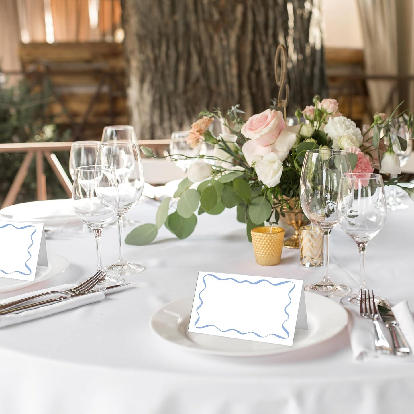 Mermaid Place Cards for Table Setting, 2 x 3.5" Escort Cards, 25 Under The Sea Tent Cards Food Label for Dinner Party, Wedding, Bridal Shower, Baby Shower, Birthday Party Supplies