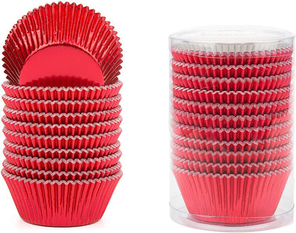 Gifbera White Metallic Foil Cupcake Liners Standard Size Baking Cups, 200-Count