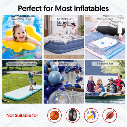 MAACOULD Electric Air Pump for Inflatables: Air Mattress Pump for Balloons Pool Floats Boat for Quick-Fill Inflator/Deflator - 400W 110V AC Inflatable for Gender Reveal Celebration Party Outdoor Home