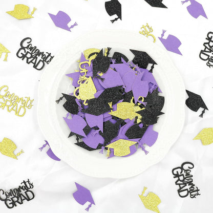 200PC Gold Graduation Confetti Class of 2026 Congrats Grad Confetti for Table Grad Cap Scatters for Graduation party decorations 2026