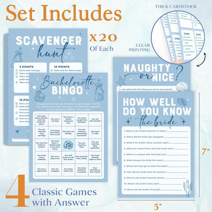 Stofinity Funny Bachelorette Party Games - Bachelorette Games For Parties Scavenger Hunt, Bach Game Bachelorette Bingo Card Games For Bridal Shower Game
