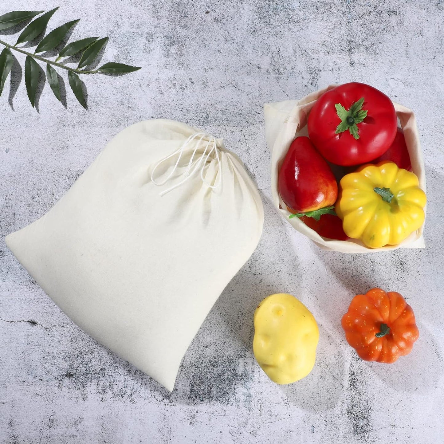 Tatuo 50 Pieces 4 x 6 Inches Muslin Cotton Drawstring Bags Canvas Linen Sachet Bag Reusable Empty Gift Pouch for Party Home Supplies