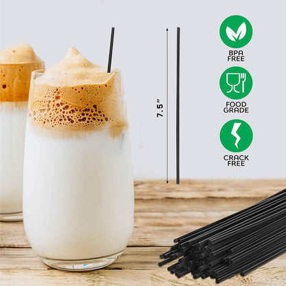 Coffee Stirrers Sticks, Disposable Plastic Drink Stirrer Sticks, 1000 Stirrers, Use It As A Coffee Straws Or A Cocktail Mixers (Black, 5-Inch (Pack of 1)