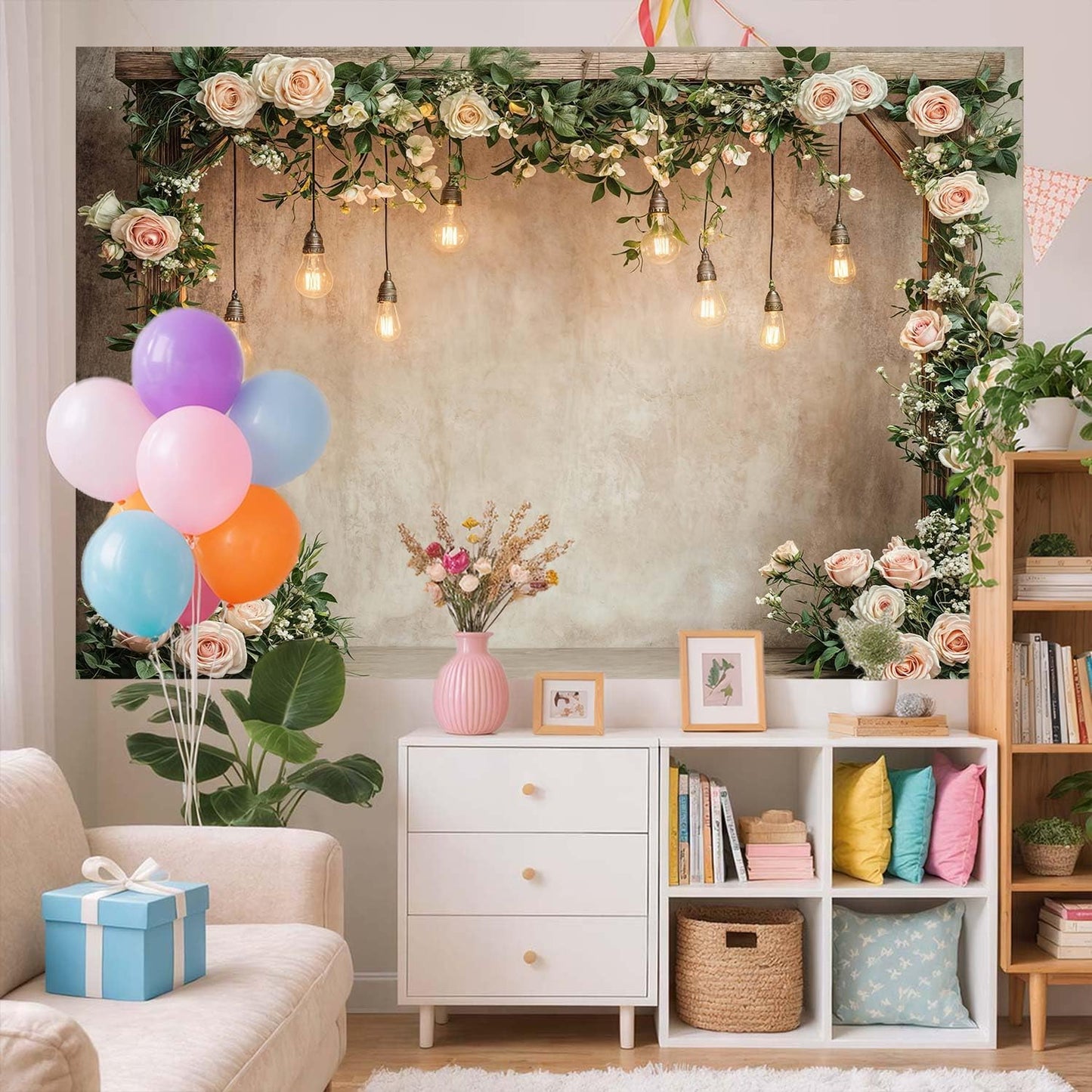 10x8ft Country Wedding Photography Backdrop Rustic Barn Door Photography Backdrop Farmhouse Pink Flower Cabin Wooden Birthday Baby Shower Wedding Bridal Party Banner Photo Booth Props Background
