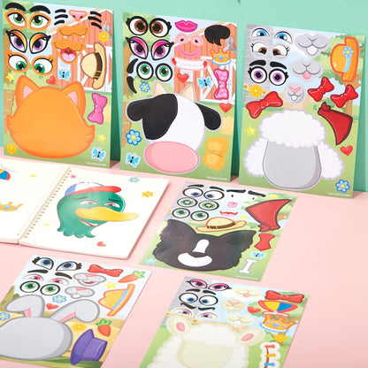 JOYIN 36 Sheets 9"x6" Make a face Stickers for Kids, Make Your Own Animal Stickers with Unicorn, Dinosaur, Sea and Safari Animals, Crafts Birthday Party Favors, Goodie Bags Classroom Activities