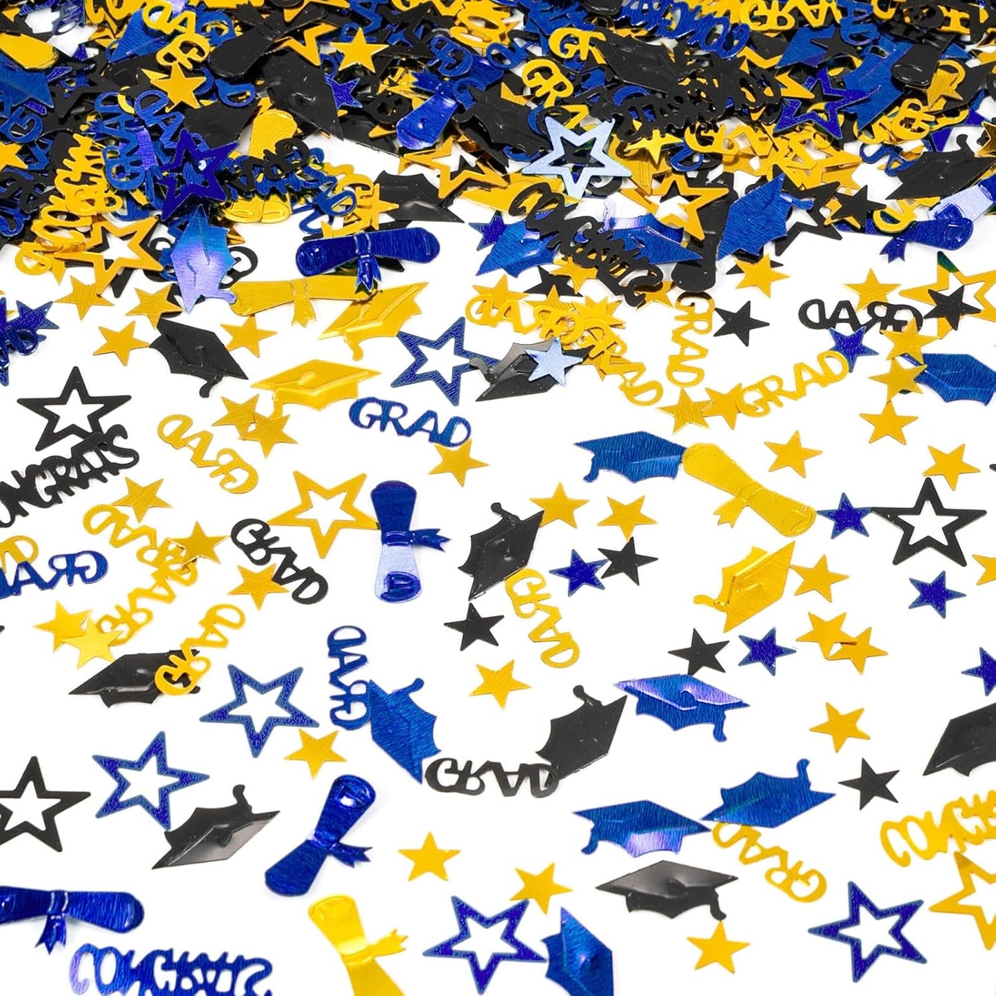 Gold and Black Graduation Confetti 2026, 1000 Pcs Congrats Grad Confetti Class of 2026 Party Table Centerpiece for 2026 Graduation Party Decorations