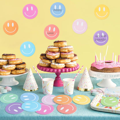 AgincBerry Smile Face Sticky Notes - 30PCS Back to School Colorful Preppy Self-Stick Notes Mini Smile Face Memo Pads Creative Shaped Notepad Writing Sticky Note for Office Home Gift Tab Supplies