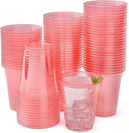 50 Pack Black Clear Plastic Cups 12 oz Disposable Drinking Cups for Wedding Black Birthday Party Supplies