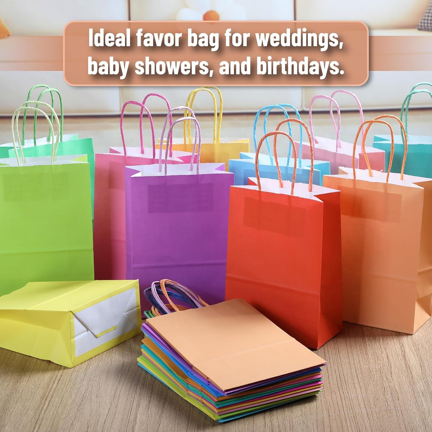 Mr. Pen- Paper Gift Bags with Handles, 32 Pack, 8.3" x 5.9" x 3.1", Pastel Paper Bags with Handles Bulk, Ideal for Gifts, Weddings, Baby Showers, Birthdays, Shopping, Retail Merchandise, Party Favor