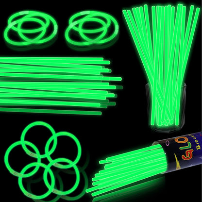 100 pk 8" Glow Sticks Bulk Party Favors, Light up Glow Necklaces & Bracelets in the Dark Party Supplies For Christmas Halloween 4th of July Birthday Neon Party (100 * Blue)
