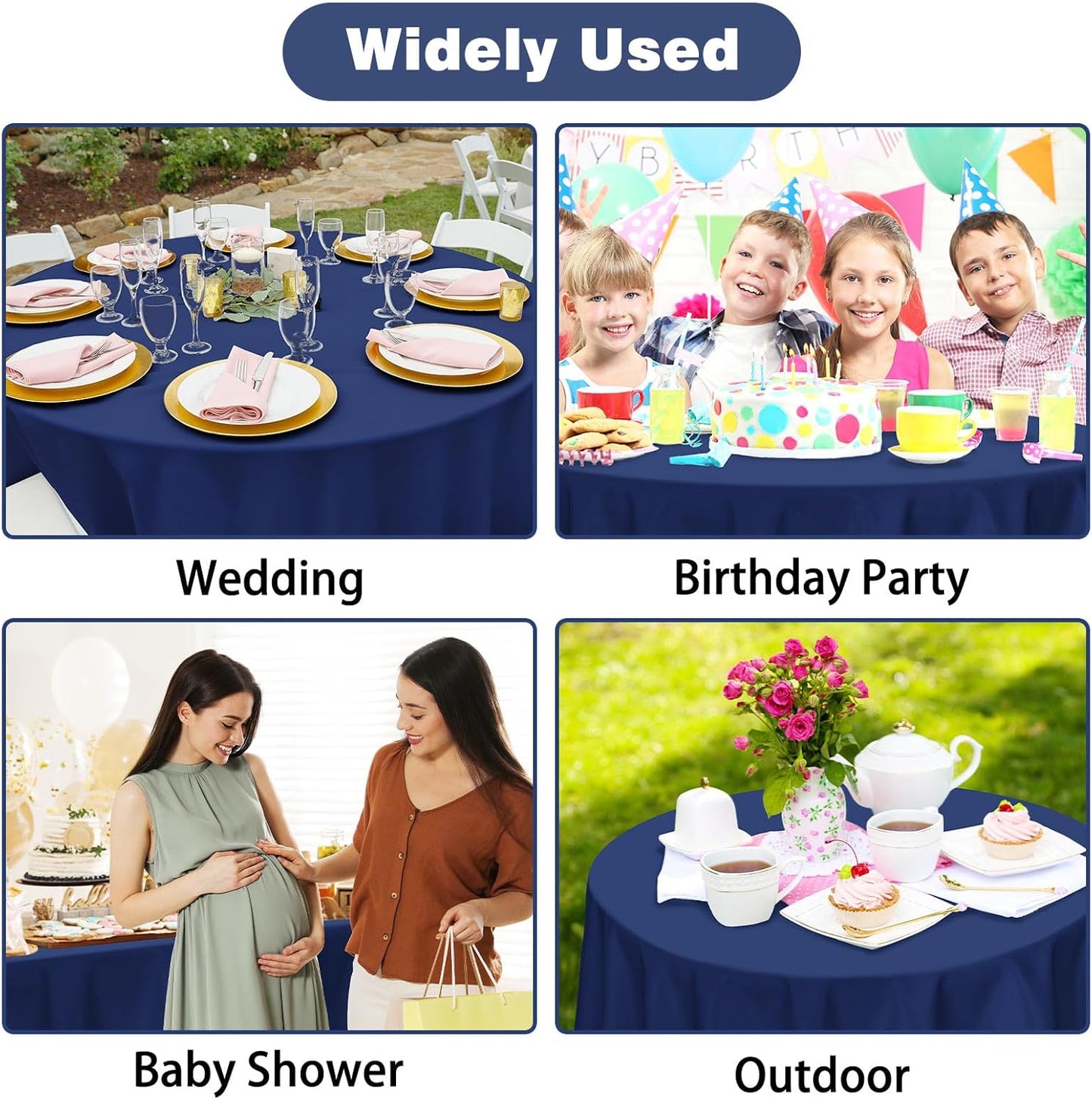 Kopokita 2PCS Black Plastic Tablecloths 54 x 108 Inch, Disposable Table Cloths Rectangle Party Table Covers