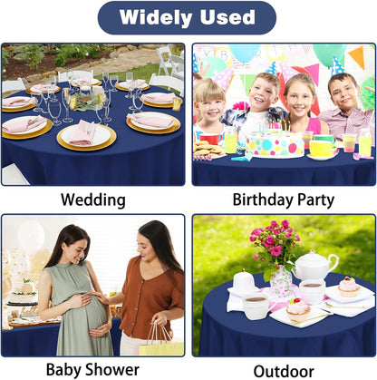Kopokita 2PCS Black Plastic Tablecloths 54 x 108 Inch, Disposable Table Cloths Rectangle Party Table Covers