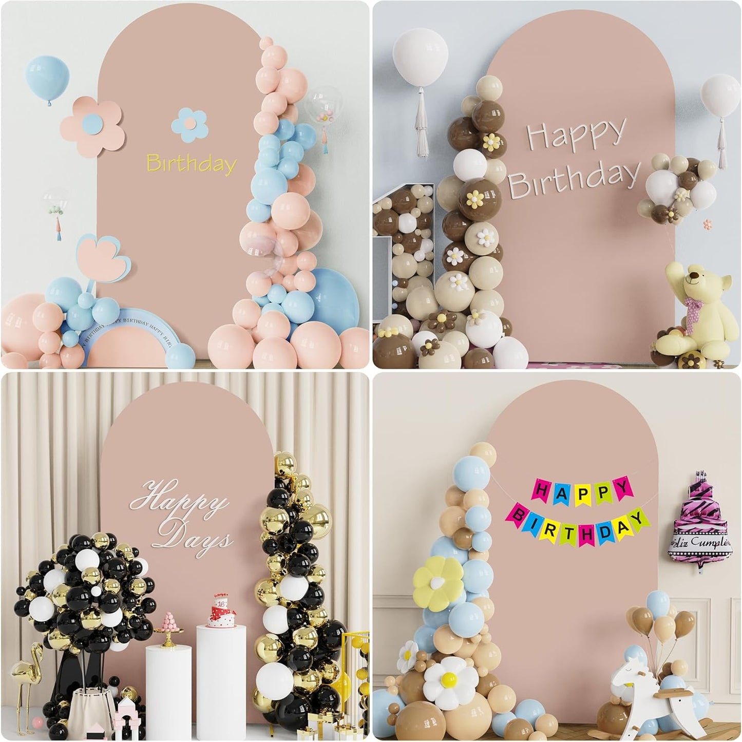 Wokceer 7.2 FT Wedding Arch Backdrop Stand and White Arch Cover, Metal Arch Stand with Arch Stand Cover for Birthday Party Wedding Ceremony Bridal Baby Shower Event Decor