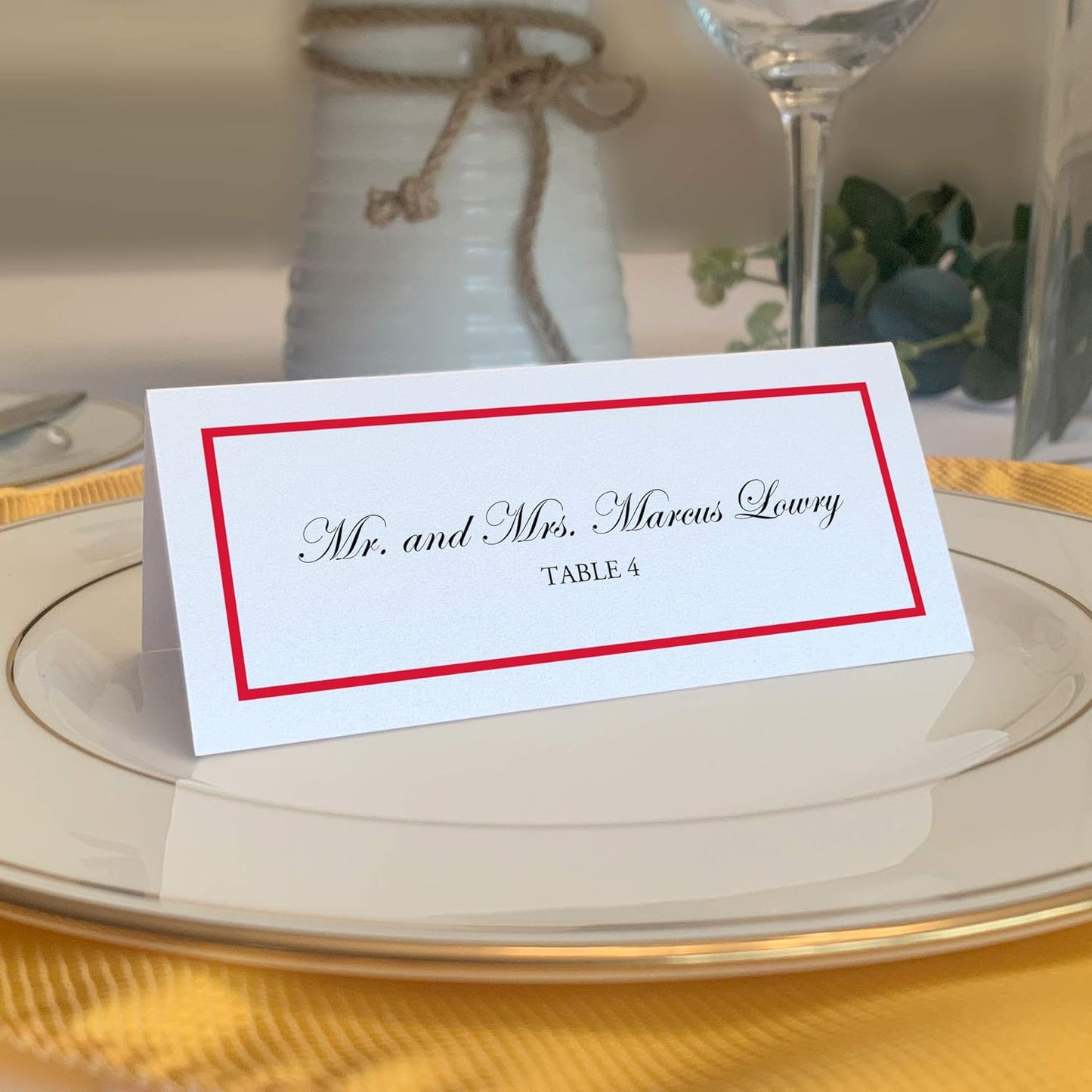 Single Line Border Printable Place Cards, Gold (Choose Color), Set of 60 (10 Sheets), Laser & Inkjet Printers - Wedding, Party, Dinner, and Special Events - Made in the USA