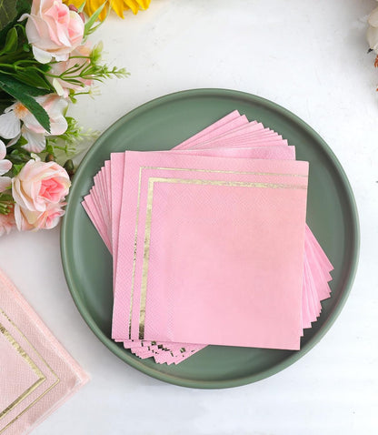 100 PK Gold Napkins - 4 Assorted Designs - 3-Ply Cocktail Napkins Folded 5 x 5 Inches Bar Napkins Disposable Party Napkins Paper Napkins Dinner for Wedding Baby Shower Birthday Graduation 2023