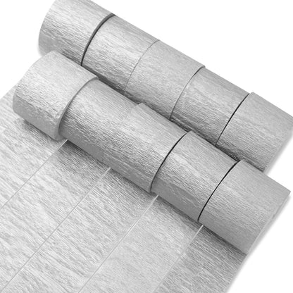 PartyWoo White Crepe Paper Streamers 10 Rolls 820 ft Pack of Pearl White Crepe Paper for Graduation Wedding Baby Shower Anniversary Gender Reveal Birthday Party Decorations (1.8 Inch x 82 Ft/Roll)