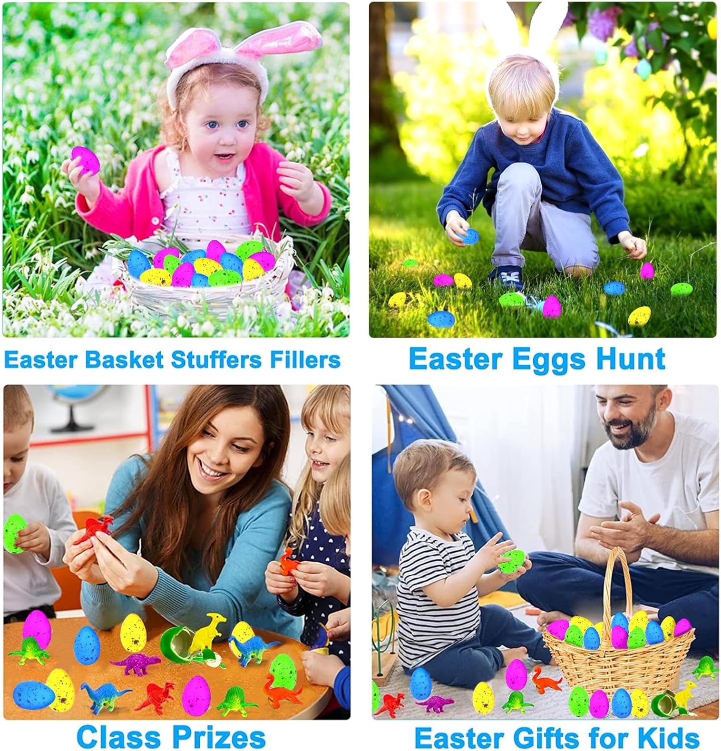 60 Pcs Hatching Dinosaur Eggs for Kids Party Favors, Easter Egg Filled with Toys Novelty Grow in Water Dino Eggs with Toys Inside Easter Basket Stuffers Birthday Gifts, Classroom Prize, Pinata Fillers