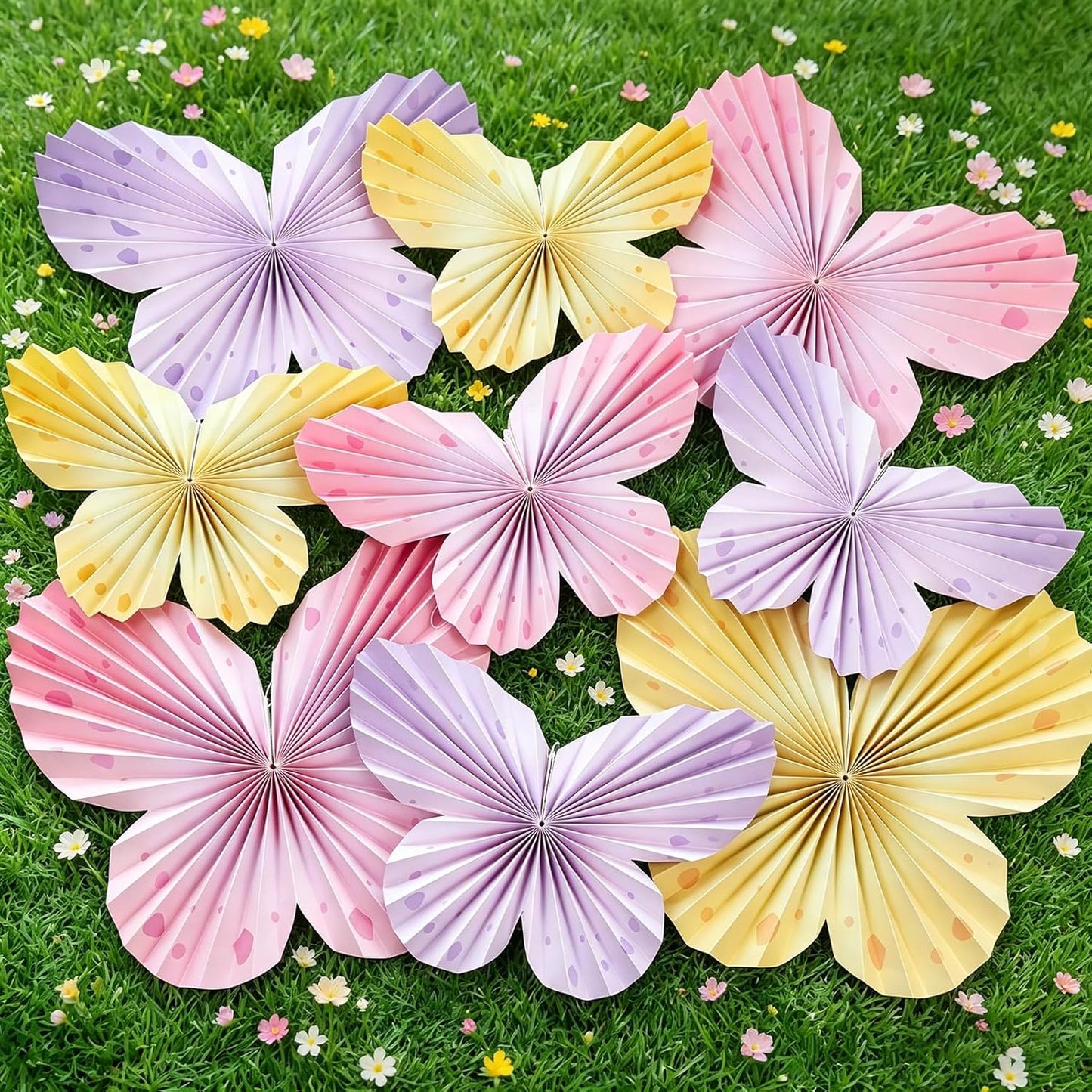 Easy Joy Paper Leaves Decorations for Wall Paper Fans Classroom Decoration Leaves Backdrop Decor Wall Decor,Set of 9