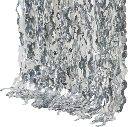 4 Pack Wavy Champagne Gold Metallic Tinsel Foil Fringe Curtains Backdrop - 3.3X6.6ft Foil Fringe Backdrop for Parties | Door Streamers for Birthday | Photo Booth Backdrops Party Decor