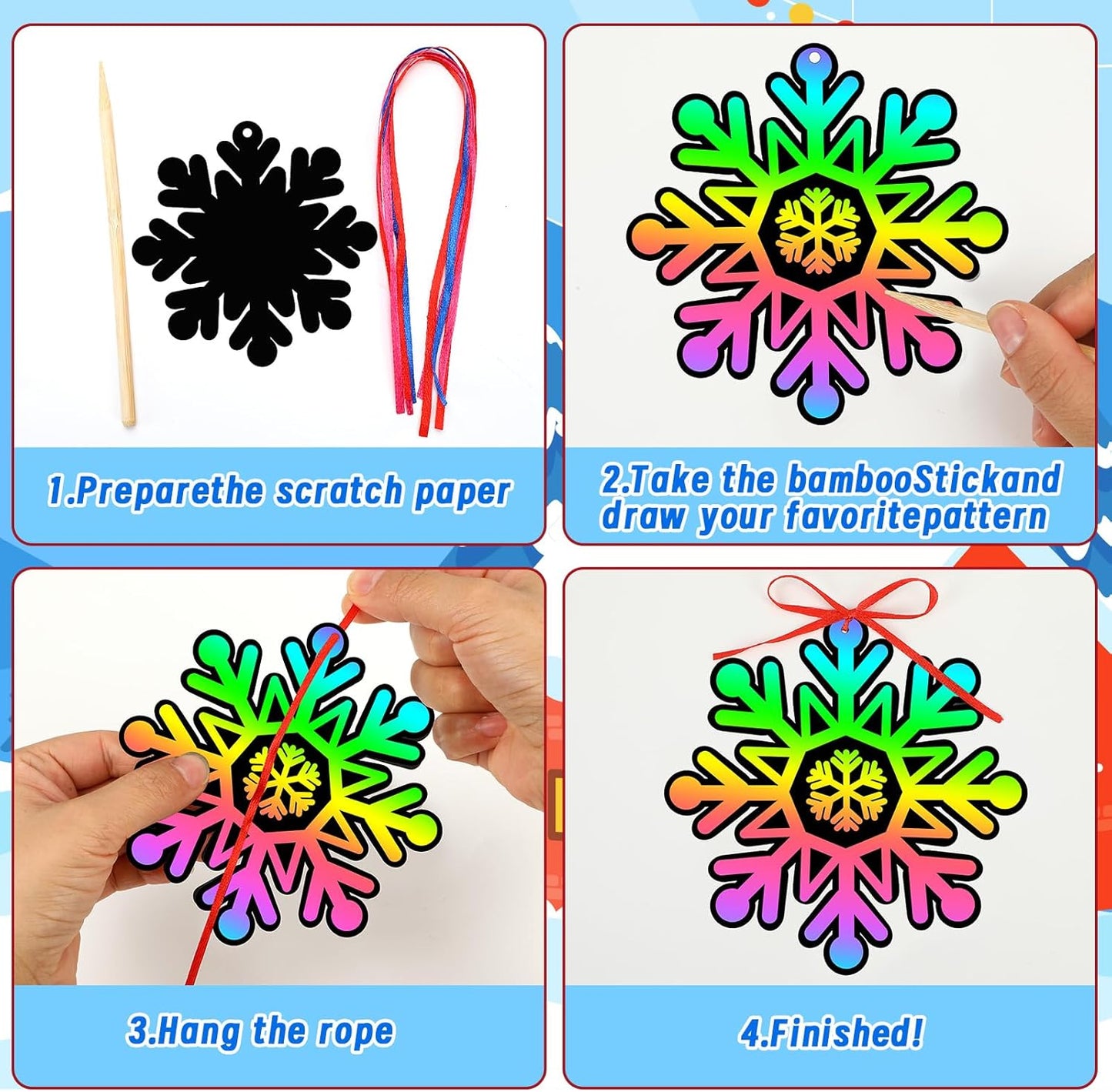 JULMELON 36 PCS Ocean Crafts, Rainbow Scratch Art Under The Sea Party Favors DIY Magic Color Summer Ocean Animals Scratch Cards for Summer Party Favors School Activities