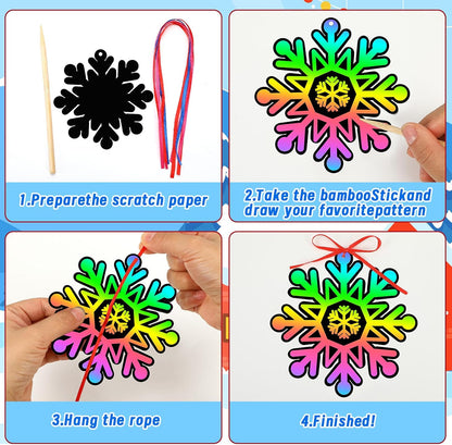 JULMELON 36 PCS Ocean Crafts, Rainbow Scratch Art Under The Sea Party Favors DIY Magic Color Summer Ocean Animals Scratch Cards for Summer Party Favors School Activities
