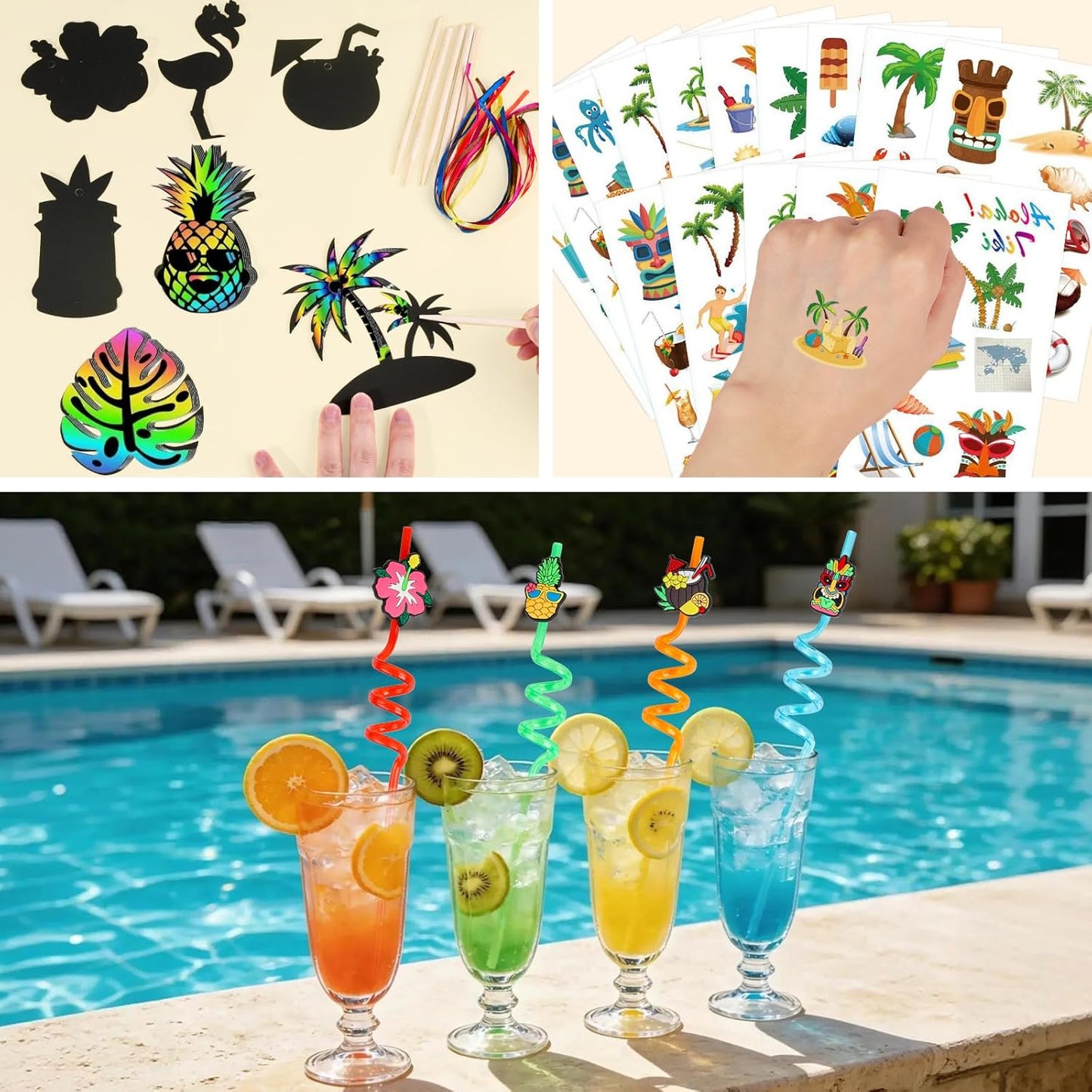 ANPHILE 12 Pack Hawaiian Luau Party Favors, Tropical Luau Party Favors Pinata Filler Goody Bag Stuffer for Summer Pool Beach Party