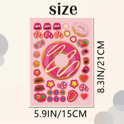 24 Sheets Cupcake Make a Face Sticker Sheets for Kids Todders Activities, Make Your Own Stickers for Kids Birthday Party Favor Supplies Craft