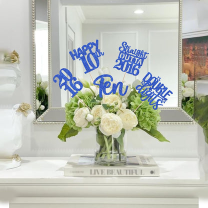 15 PCS 50th Birthday Centerpiece Sticks Fifty Happy 50th Straight Outta 1976 Table Flower Centerpieces Sticks Cheers to 50 Floral Decorations for 50th Birthday Party Centerpieces Supplies Black