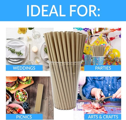 Reli. 1000 Pack Paper Straws (Kraft Brown) | Paper Straws for Drinking - Disposable, Biodegradable/Eco-Friendly | Use for Crafts, Party Decoration/Supplies, Restaurants, Juice (Brown)
