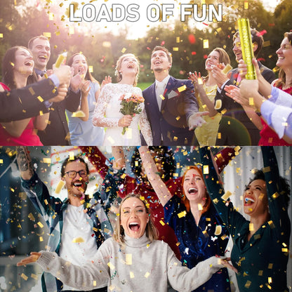 5 Pack Confetti Cannon Biodegradable, 12 Inch Confetti Poppers Graduation, Suitable for Graduation Wedding Birthday Parties and New Year's Eve Celebration