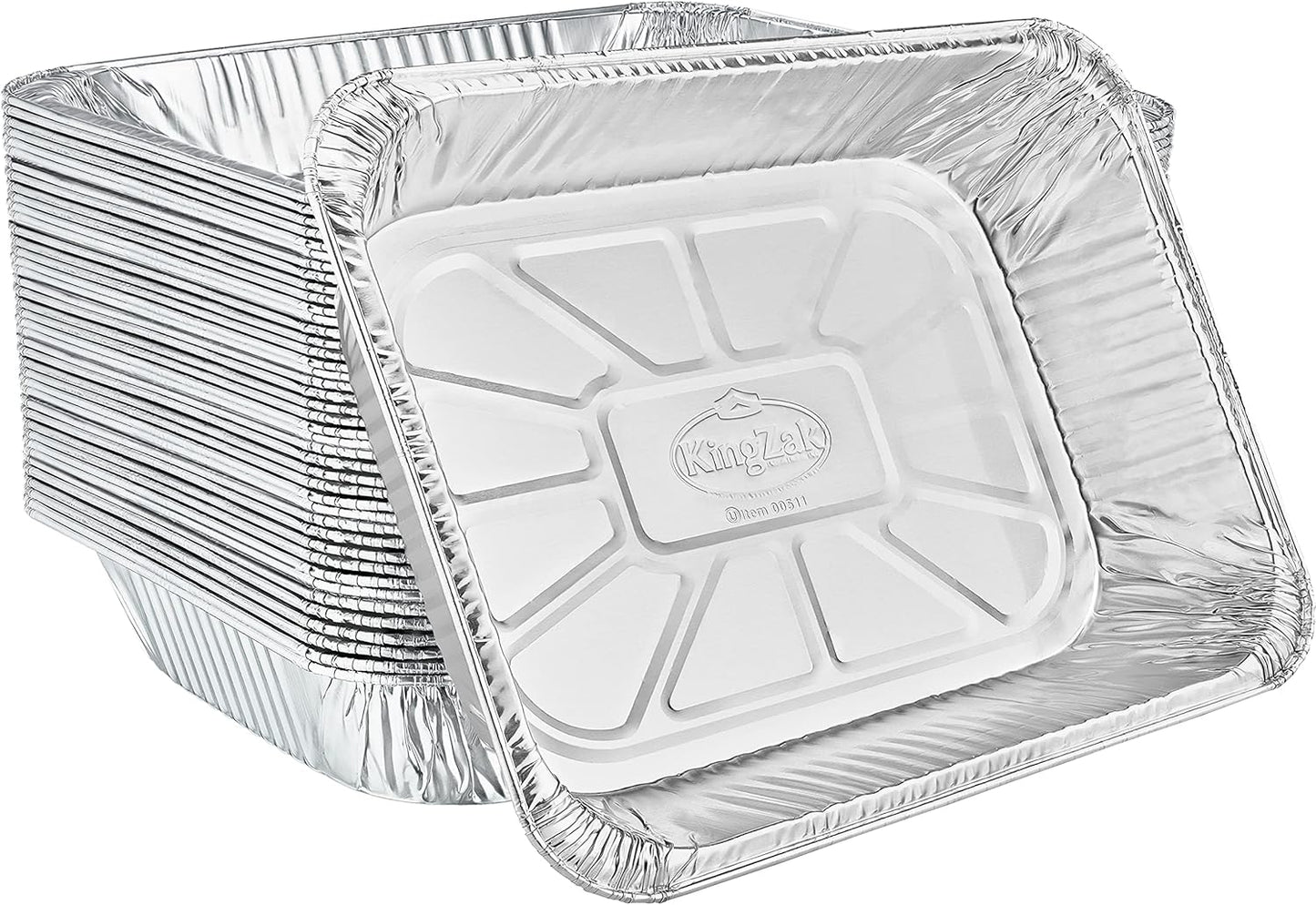 Aluminum Pans Half Size, 9X13, Extra Heavy Duty Disposable Foil Pans For Baking (30 Pack) Roasting & Chafing, Deep Tin Foil Bakeware, Steam Table Tray, Cookware, Food Prepping, Cake & Oven Pan